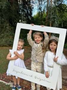 Marco polaroid gigante madera personalizado boda fotocall BCN LETTERS
